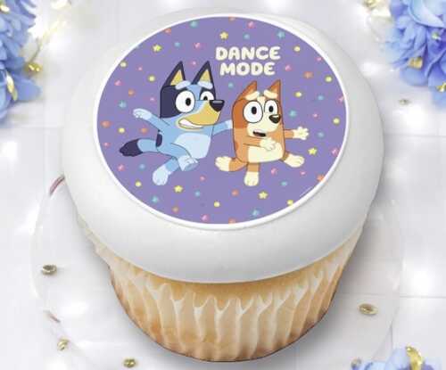 Bluey Dance Mode PhotoCake® Edible Image® Cupcakes (12 Cupcakes)