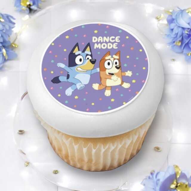 Bluey Dance Mode PhotoCake® Edible Image® Cupcakes (12 Cupcakes)