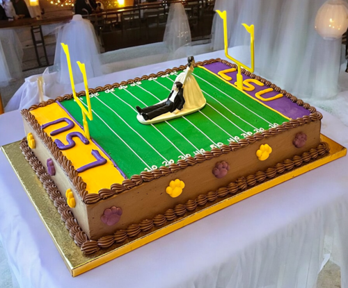 LSU Football Field with Cake Topper