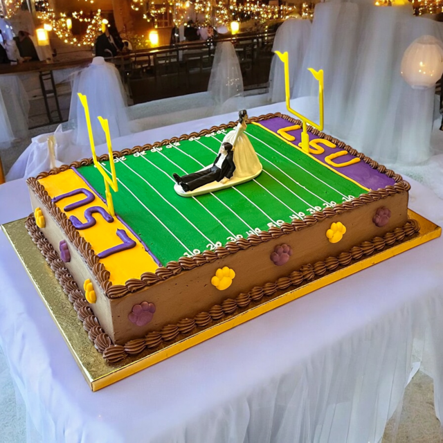 LSU Football Field with Cake Topper