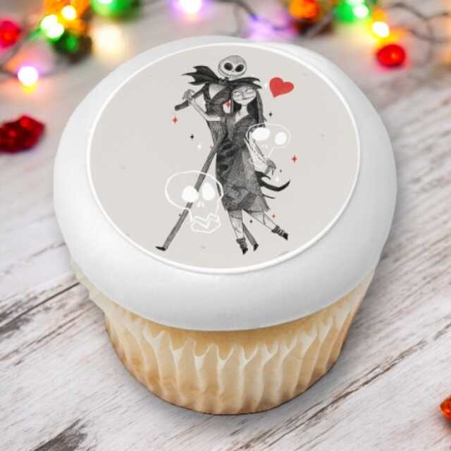 The Nightmare Before Christmas Love PhotoCake® Edible Image® Cupcakes (12 Cupcakes)