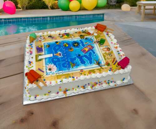 Pool Party Edible Image® Sheet Cake