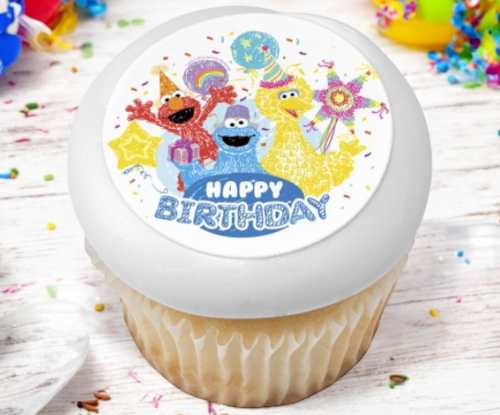 Sesame Street® Happy Birthday PhotoCake® Edible Image® Cupcakes (12 Cupcakes)