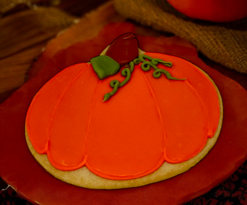 Decorated Fall Pumpkin, Cut-Out Cookie (12)