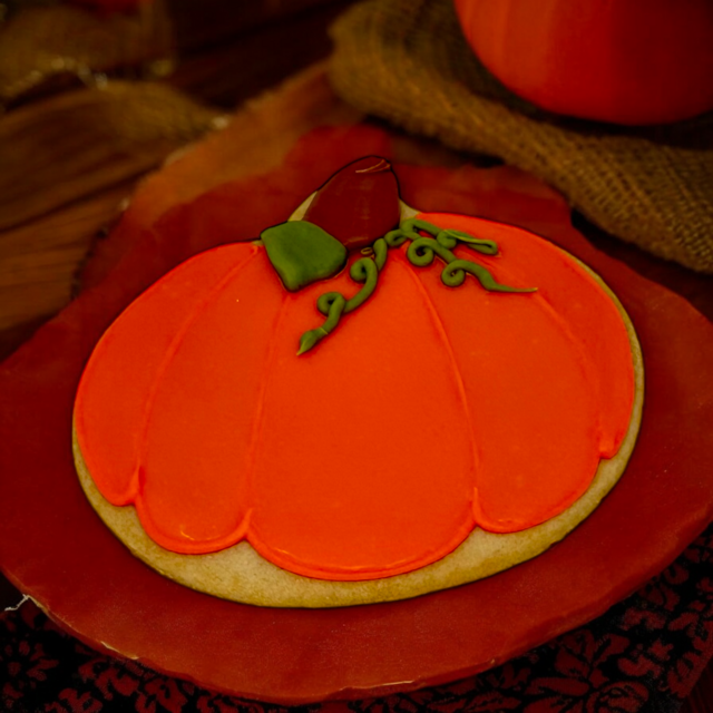 Decorated Fall Pumpkin, Cut-Out Cookie (12)