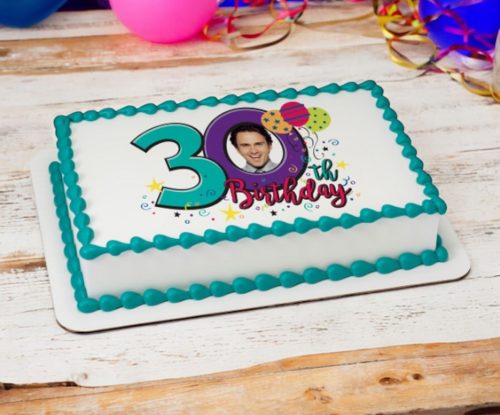 Happy 30th Birthday PhotoCake® Edible Image® Frame Cake