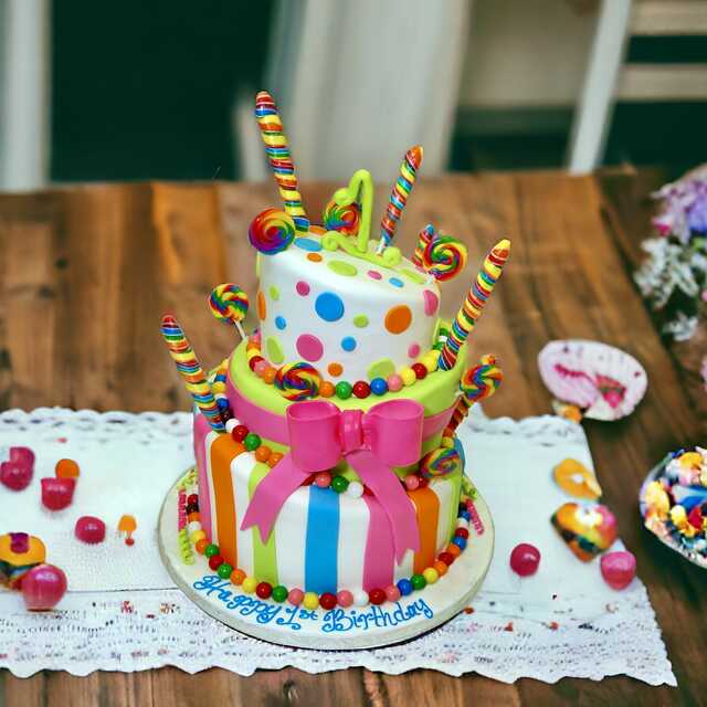 Whimsical 3-Tiered Cake