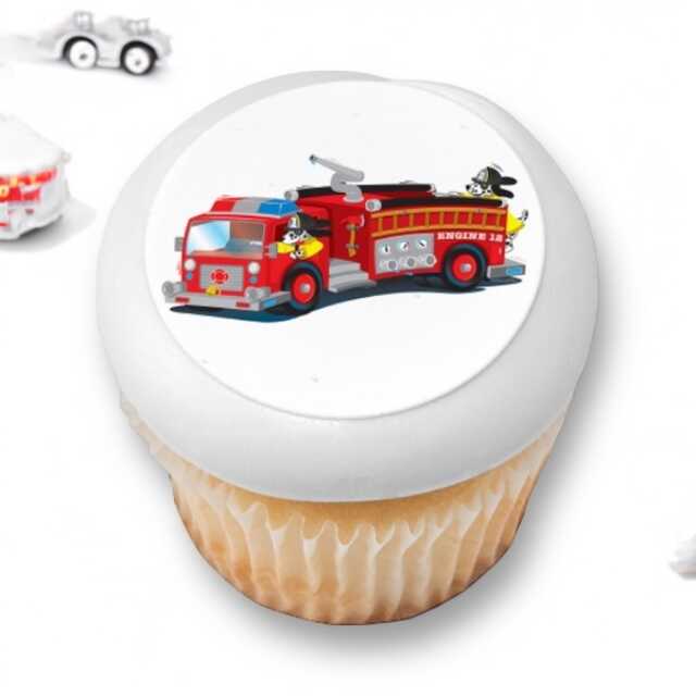 Firetruck PhotoCake® Edible Image® Cupcakes (12 Cupcakes)